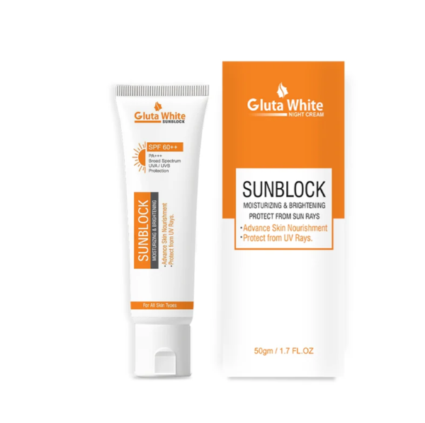 Gluta White skin whitening cream and sunblock in Pakistan